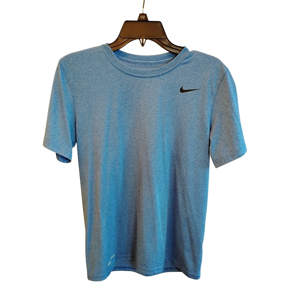 Nike Dri-FIT Mens Small Blue Heathered Short Sleeve Training Tee Shirt